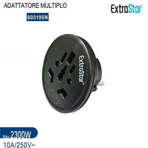 ADATTATORE INTERNAZIONALE MULTIPLO UNIVERSALE PRESA SCHUKO SPINA DA VIAGGIO 10A
