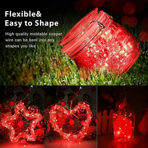 LUCI DI NATALE CATENA 100 MICRO LED LUMINOSA NATALIZIA ENERGIA SOLARE 10MT RAME