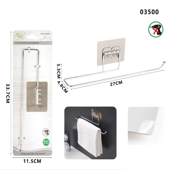 PORTA ASCIUGAMANI BAGNO PARETE SALVIETTE ARREDO CASA ADESIVO 03500