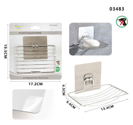 PORTA SAPONETTA PORTASAPONE SAPONE SUPPORTO ARREDO CASA ADESIVO 03483