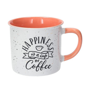 Mug 350 cc Happy Coffee   Stoneware "Happiness is a cup of Coffee"