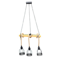 LAMPADARIO SOSPENSIONE VINTAGE E27 CANAPA RETRO COUNTRY LEGNO GABBIA INDUSTRIALE