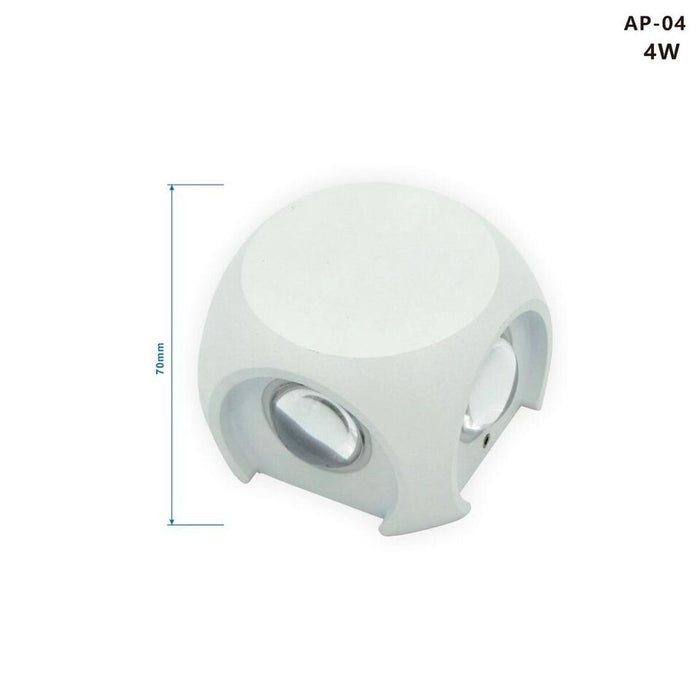 APPLIQUE LED 4 LAMPADA PARETE QUADRATO ESTERNO BIANCO CALDO 3000K 4W ET-31320