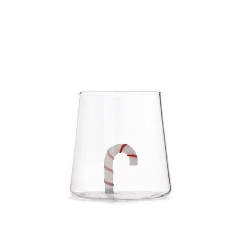 Bicchiere in vetro borosilicato 48 cl con decoro Candy Cane