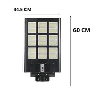 FARO LAMPIONE STRADALE PANNELLO SOLARE PALO TELECOMANDO SENSORE MOVIMENTO 900W