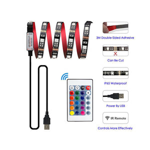 STRISCIA LED ADESIVA LUCE RGB RETROILLUMINAZIONE TV USB 2 MT FLESSIBILE TE-B0309