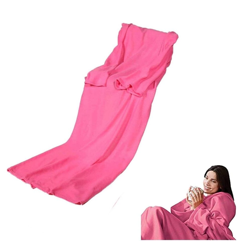 COPERTA CON MANICHE PLAID CALDO INVERNO UNISEX UOMO DONNA SOFFICE CASA