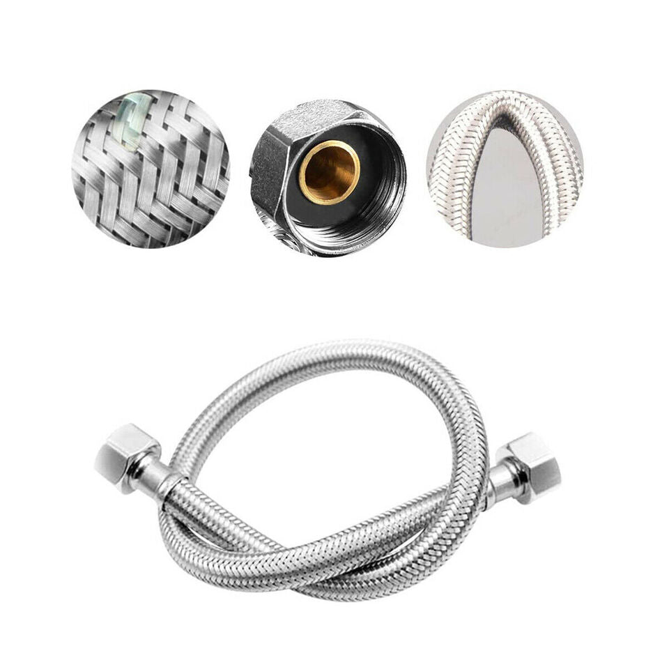 COPPIA TUBO FLESSIBILE 30CM TUBI ACQUA CALDA E FREDDA CALDAIA 1/2X1/2 DGO-170