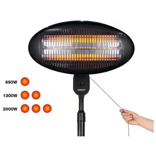 Stufa al quarzo con piantana IP34 da esterno