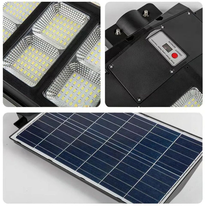 FARO LAMPIONE STRADALE PANNELLO SOLARE PALO TELECOMANDO SENSORE MOVIMENTO 600W