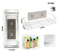 MENSOLA DA PARETE ADESIVA SCAFFALE ORGANIZER PORTAOGGETTI BAGNO CUCINA 03486