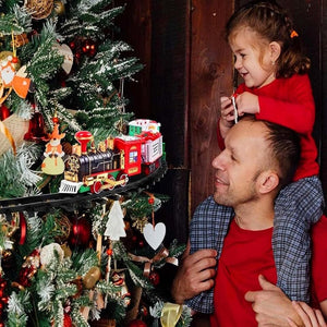 TRENINO ELETTRICO LUCI E SUONI AGGANCIABILE ALL'ALBERO DI NATALE DIAMETRO 89 CM