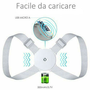 CORRETTORE DI POSTURA SMART FASCIA VIBRAZIONE VIBRANTE POSTURALE SCHIENA DRITTA