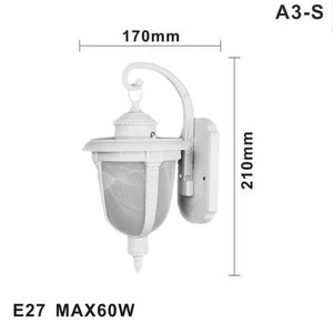 LAMPADA LANTERNA FARETTO MURO APPLIQUE GIARDINO ATTACCO E27 ESTERNO BIANCO A3-S