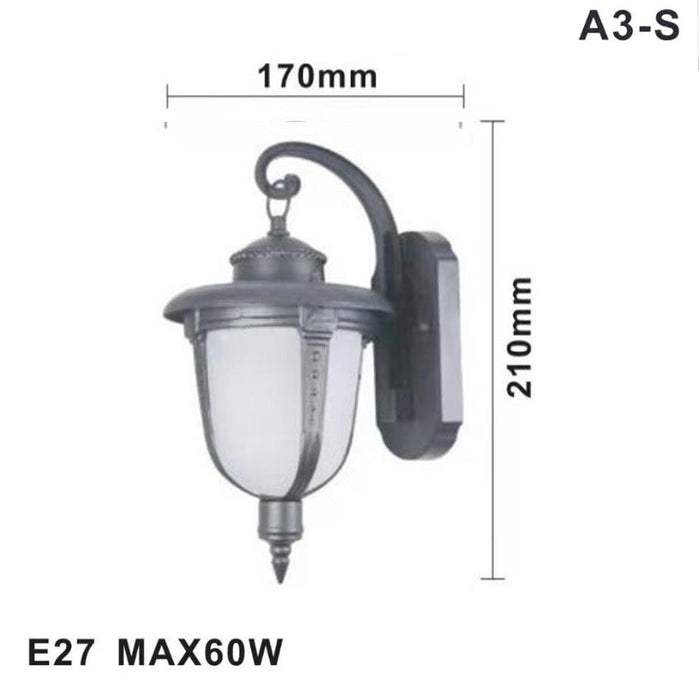 LAMPADA LANTERNA FARETTO MURO APPLIQUE GIARDINO ATTACCO E27 ESTERNO GRIGIO A3-S