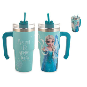 Mug termica Frozen con cannuccia inox lt 0,6.