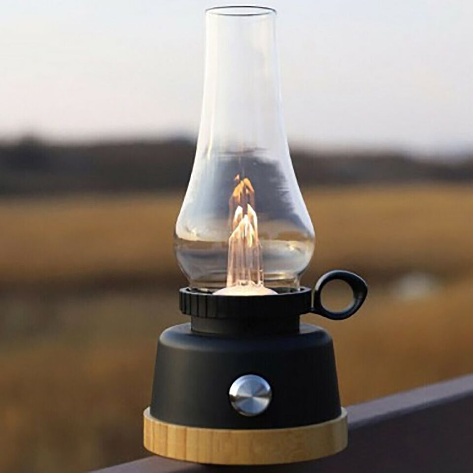 LAMPADA LED DA TAVOLO 3.2W LUCE EFFETTO FIAMMA LANTERNA RICARICABILE DIMMERABILE