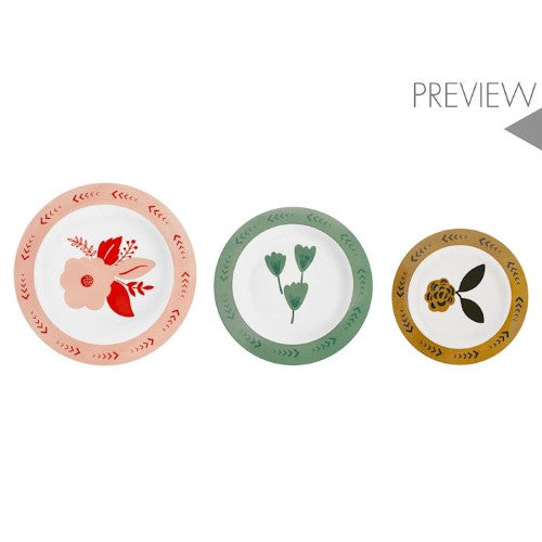 Servizio 18 pezzi tavola soft bloom in porcellana decorata