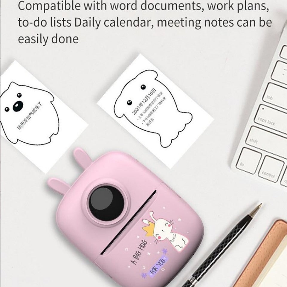 MINI STAMPANTE PORTATILE STAMPA DA SMARTPHONE FOTO VIDEO TESTO ROSA BLUETOOTH