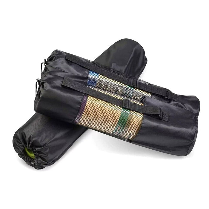 SACCA BORSA PORTA TAPPETINO TRASPORTA TAPPETO YOGA NERO TRACOLLA SPORT 69X21CM