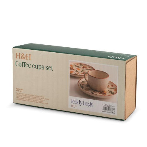 Confezione 4 tazze caff? con piatto teddy hugs