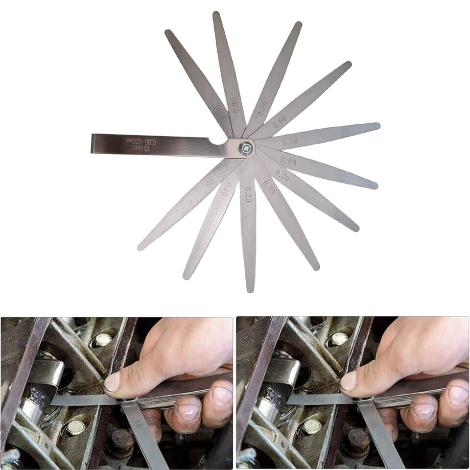 SPESSIMETRO VALVOLE DI PRECISIONE 13 LAME DI SPESSIMETRO IN ACCIAIO 0.05-1.00mm