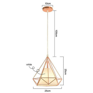 LAMPADARIO GABBIA METALLO INDUSTRIALE RETRO E27 PENDENTE VINTAGE ORO ROSA SJ100