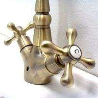 RUBINETTO LAVELLO CUCINA CANNA ALTA ANTICO MISCELATORE LAVANDINO OTTONE JH-1694