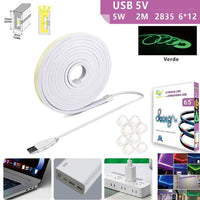 STRISCIA LED FLESSIBILE PER GANCI BINARIO SOFFITTO SCRITTA USB LUCE VERDE