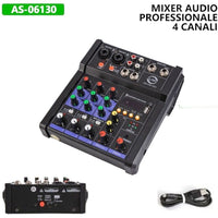 MIXER AUDIO PROFESSIONALE DJ SOUND CONSOLE PORTATILE 4 CANALI BLUETOOTH USB