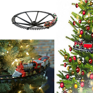 TRENINO ELETTRICO LUCI E SUONI AGGANCIABILE ALL'ALBERO DI NATALE DIAMETRO 89 CM