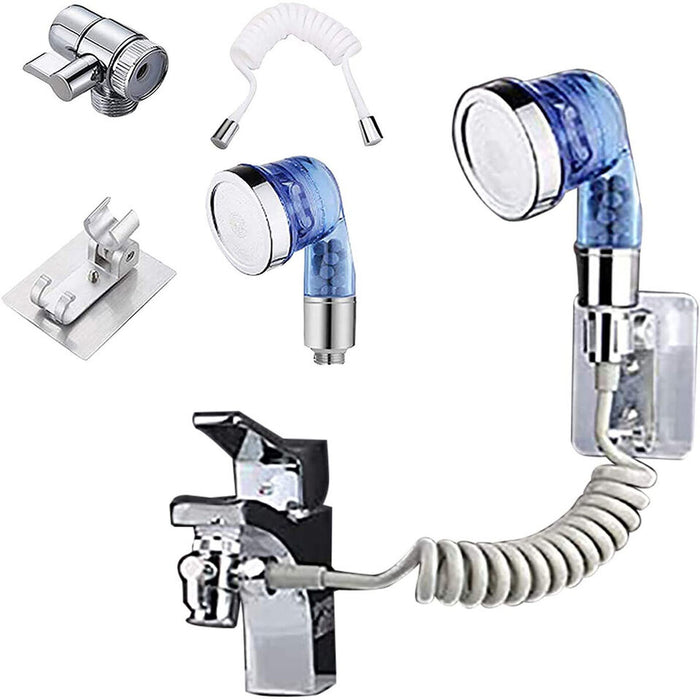 DOCCIA A MANO DOCCETTA PORTATILE PER LAVANDINO TUBO PIETRE ANTICALCARE CAMPEGGIO