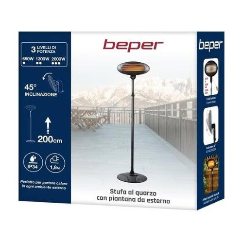 Stufa al quarzo con piantana IP34 da esterno