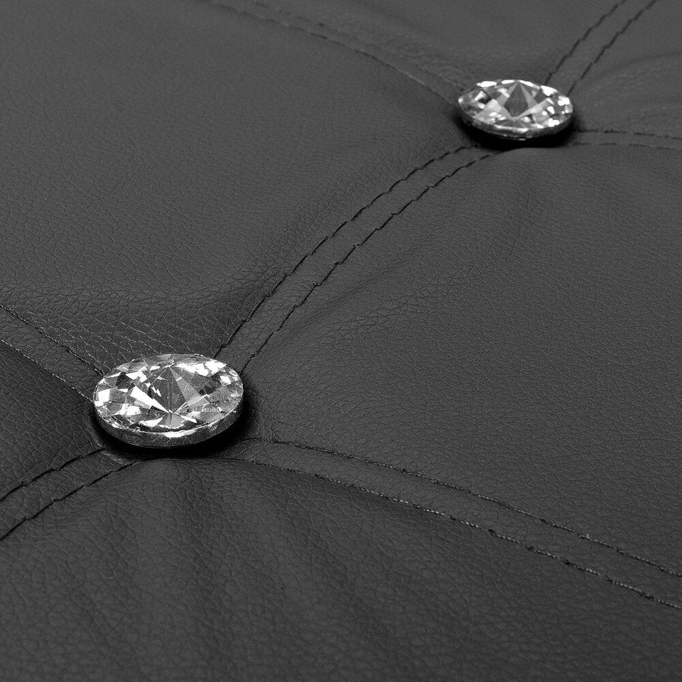 Cassapanca Contenitore Pouf Portaoggetti Poggiapiedi Diamante Strass Swarovski 76x38x38 cm