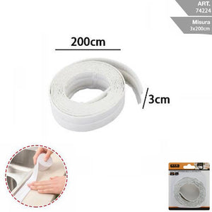 NASTRO SIGILLANTE IMPERMEABILE SANITARI ANTIMUFFA ADESIVO BAGNO CUCINA 3x200CM