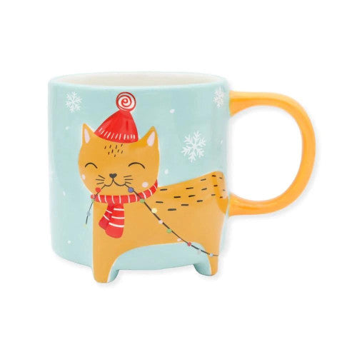 Tazza Invernale con Gatto - Perfetta per Bevande Calde