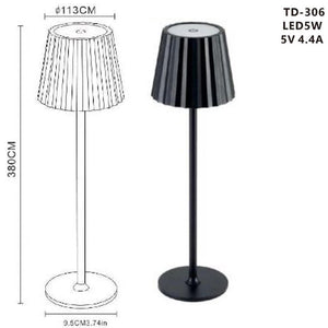 LAMPADA TAVOLO TOUCH LED MODERNA RICARICABILE BAR HOTEL RISTORANTE NERO TD-306