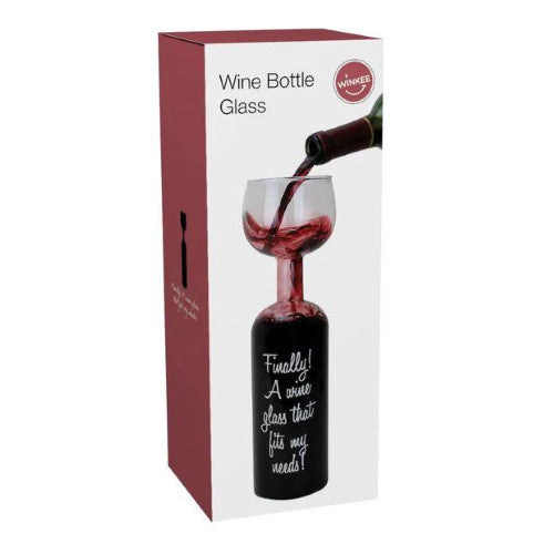 Bottiglia di vino e bicchiere in uno