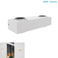 APPLIQUE LED 4W BIANCO LAMPADA LUCE NATURALE PARETE UP DOWN ESTERNO INTERNO
