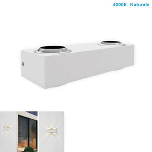 APPLIQUE LED 4W BIANCO LAMPADA LUCE NATURALE PARETE UP DOWN ESTERNO INTERNO