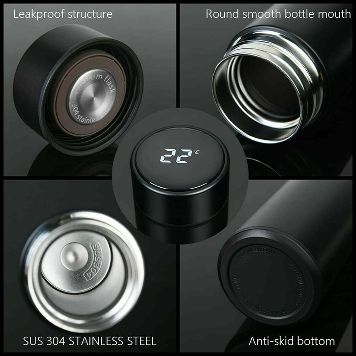 BOTTIGLIA DISPLAY TOUCH ACQUA CALDO FREDDO SMART ACCIAIO INOSSIDABILE THERMOS