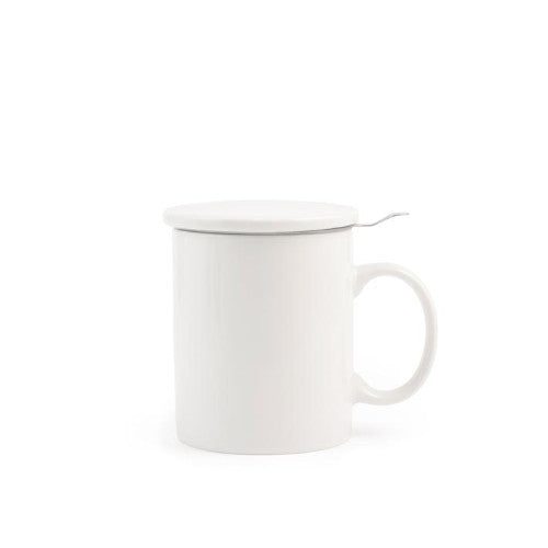 Tisaniera bianca con filtro in acciaio inox cc 340