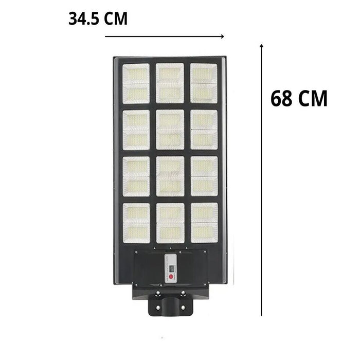 FARO LAMPIONE STRADALE PANNELLO SOLARE PALO TELECOMANDO SENSORE MOVIMENTO 1200W