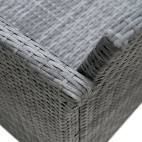 Set 4 P.zi Mobili da Giardino in Rattan (PE), Salotto da Esterni con Tavolo, 2 Sedie, Divano due posti, Grigio