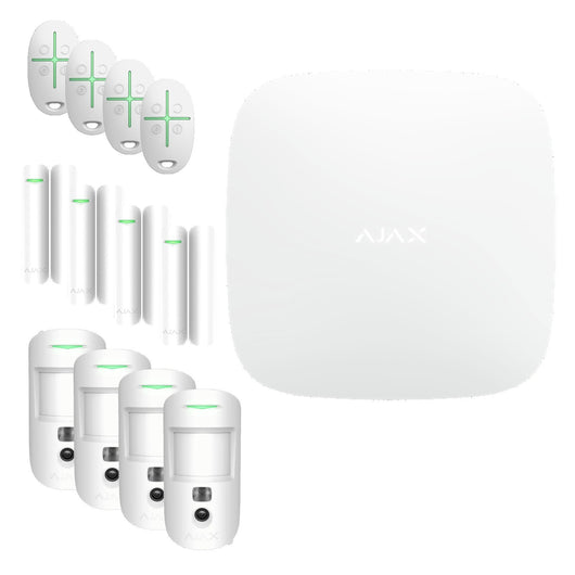 Ajax Kit Hub 2 Plus 4 Motioncam 4 Doorprotect 4 Spacecontrol Bianco