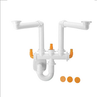 Sifone lira salvaspazio 2 vie attacco plastica bianco