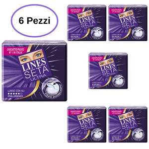 Assorbenti lines seta ultra lungo con ali flussi intensi confezione da 6 pezza da 11 assorbenti