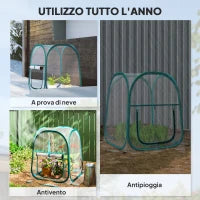 Mini Serra Pop Up con Copertura in Plastica, Finestra Avvolgibile e Borsa, 70x70x80 cm, Trasparente