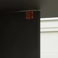 Tavolo Pieghevole in Legno per 4-6 Persone con Ruote, 75x140x74cm, Nero