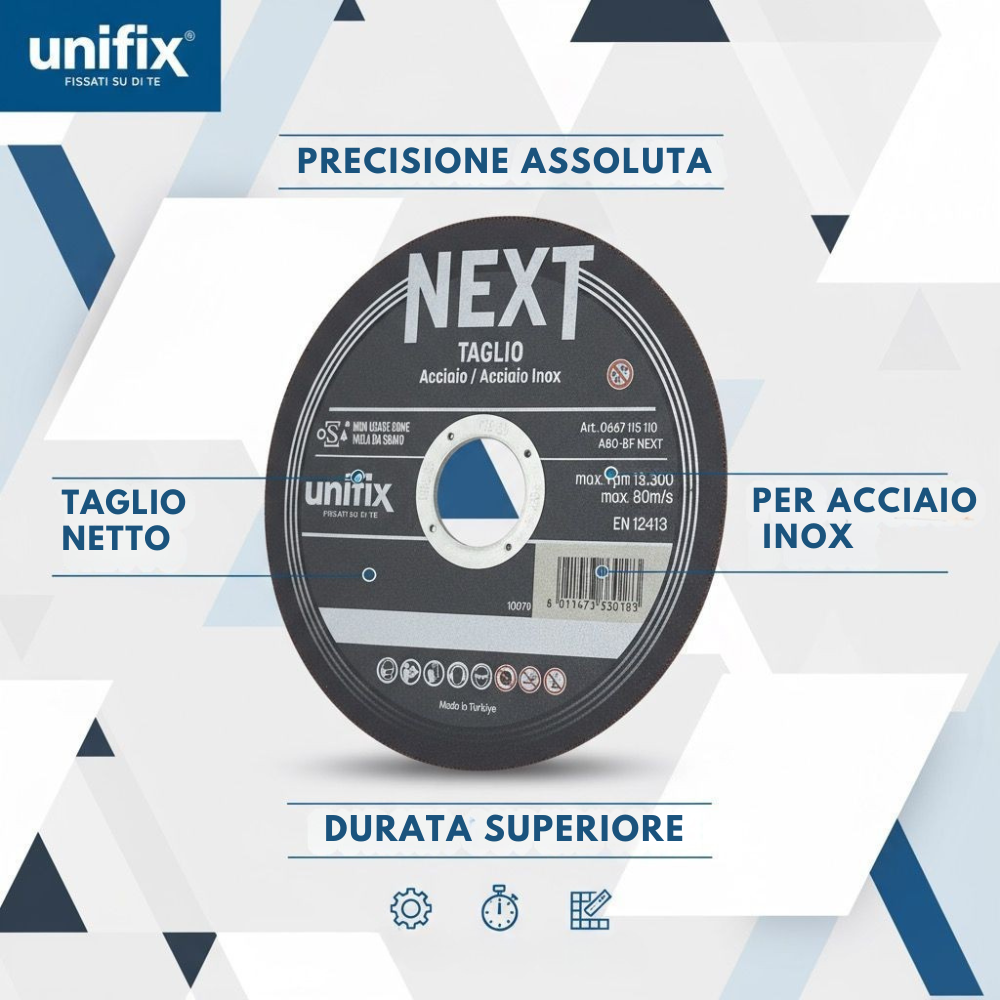 Mola da taglio next per acciaio materiali plastici lamiere sottili *** misura Ø 230 x 1,9 x 22 mm, confezione 1